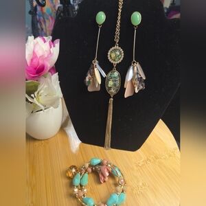 Green and Gold Jewelry Set